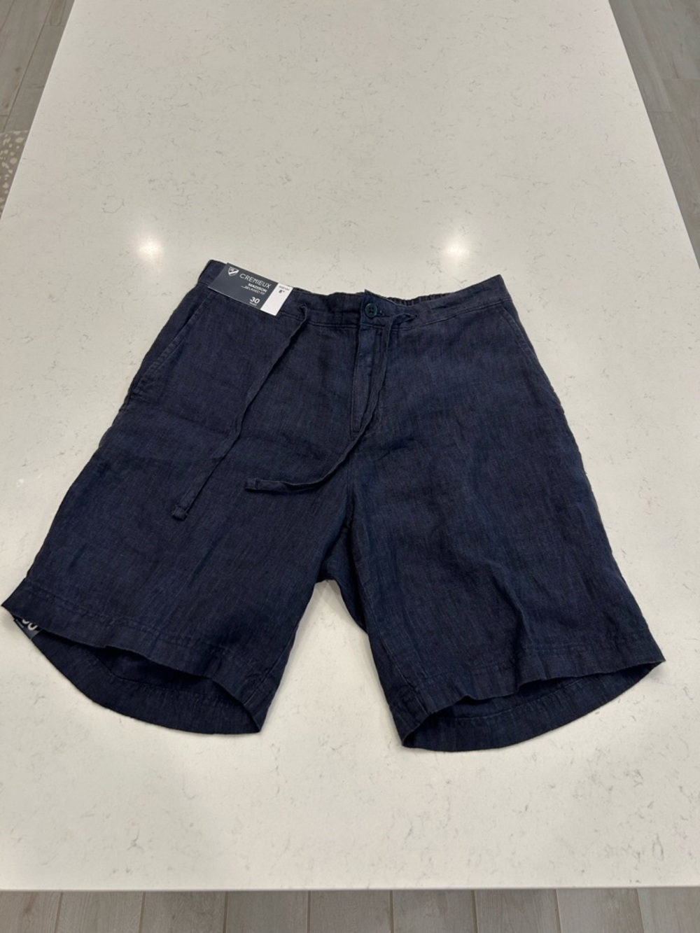 Daniel Cremieux Men's Navy Flat-Front Linen-Blend Shorts